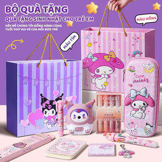 Bộ đồ dùng học tập dễ thương cho bé - Set văn phòng phẩm hoạt hình, Hộp quà sinh nhật đáng yêu cho bé trai/ gái
