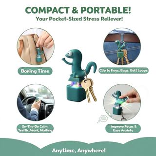 EARTHLYCO Thằn Lằn Nút Âm Thanh Móc Khóa, Đèn LED Nhiều Màu Sắc Ngộ nghĩnh Thằn Lằn, Di Động Sạc Giảm Căng Thẳng Fidget Móc Khóa Đồ Chơi