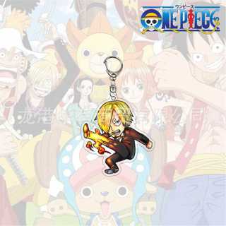 Anime One Piece Trafalgar Law Charlotte Katakuri Nico Robin Nami Chopper Usopp Acrylic Key Chains Keyrings Pen