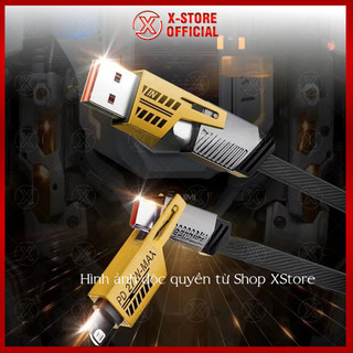 Dây sạc dù 4 trong 1 chống gãy, cáp sạc nhanh 65W PD cho điện thoại, dây sạc dù siêu bền bỉ, tiện lợi - DS4D66W