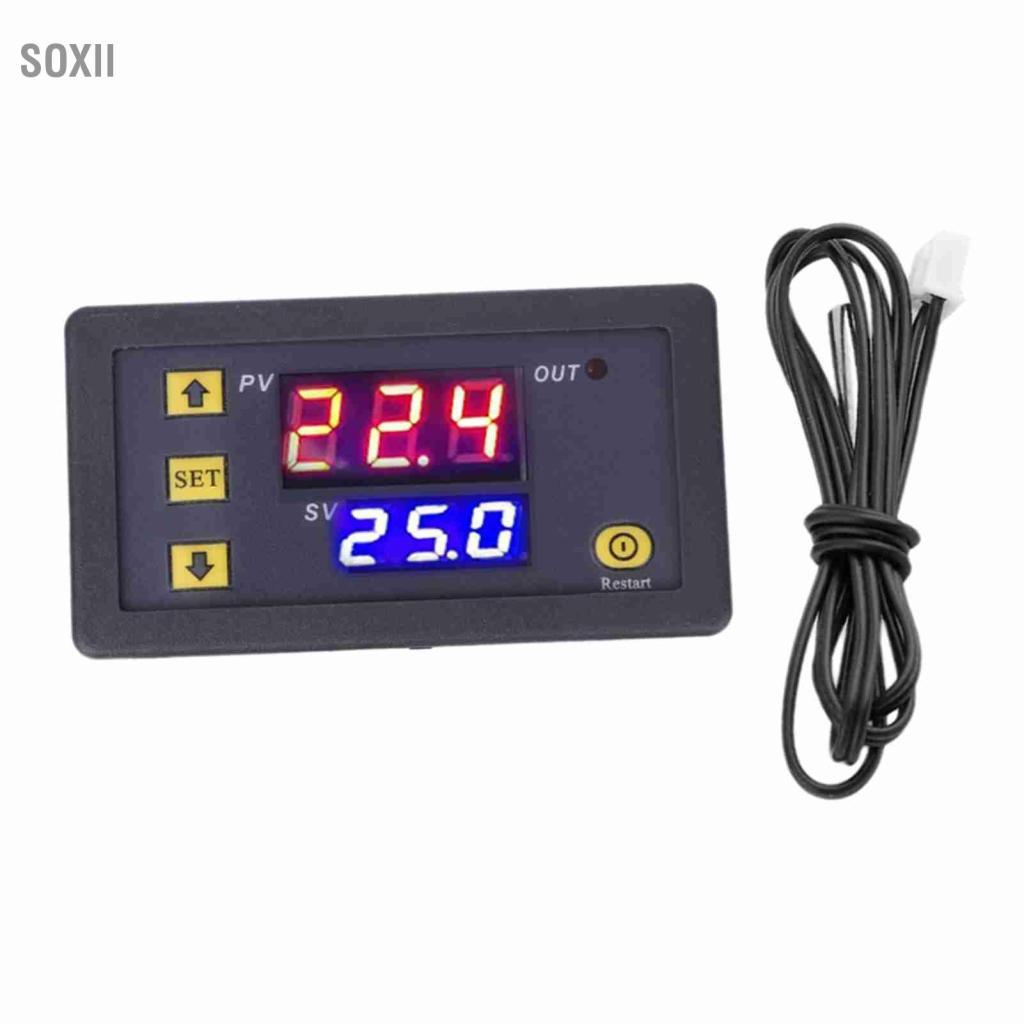 soxii Bộ điều khiển nhiệt độ kỹ thuật số Công tắc điều chỉnh nhiệt độ tủ lạnh mini có màn hình LED lớn cho tủ đông hấp (12V)