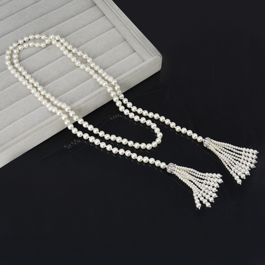 Thời Trang Nữ Mới Về Phụ Kiện Truyền Thống Phong Cách Trung Hoa Hanfu Phụ Kiện Dài Viền Ngọc Trai Vòng Cổ