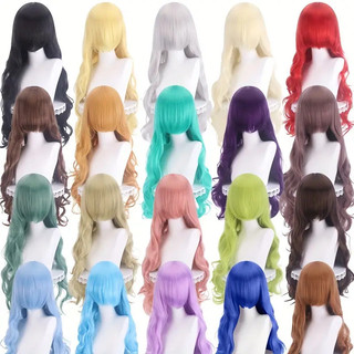 Tóc giả cosplay phong cách Âu-Mỹ dành cho nam, mái tóc dài và sóng lớn