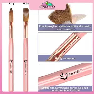 Bộ cọ acrylic 3 chiếc MYPANDA #8/10/14, bàn chải nối dài bột móng, dụng cụ nghệ thuật 3D salon