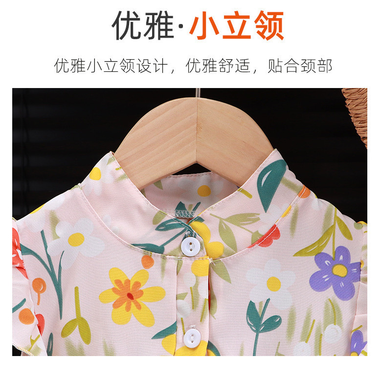 Váy bé gái viền chữ A hoa mùa hè 80-160 Size 5VBG