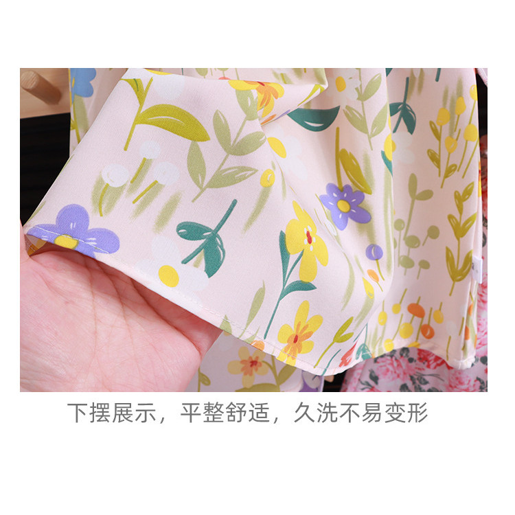 Váy bé gái viền chữ A hoa mùa hè 80-160 Size 5VBG