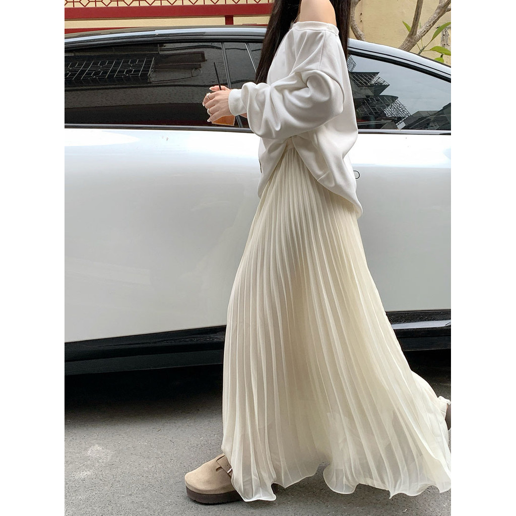 SUXI Váy xếp ly eo mềm mại phong cách Hàn Quốc dành cho nữ 260129