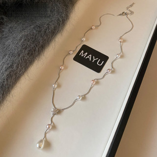 Vòng cổ đá zircon giọt nước ngọc trai, phù hợp cho phụ nữ yêu thích sự tinh tế và thanh lịch