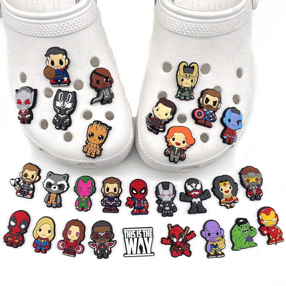 CHARM GẮN DÉP HOTTREND: SIÊU ANH HÙNG MARVEL - Sẵn nút gắn -BÁN CỰC CHẠY