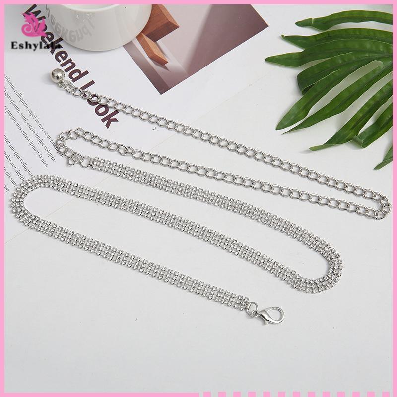 Dây thắt lưng đính đá Eshylala nữ và bé gái, sang trọng, điều chỉnh size 60-100cm [MỚI]