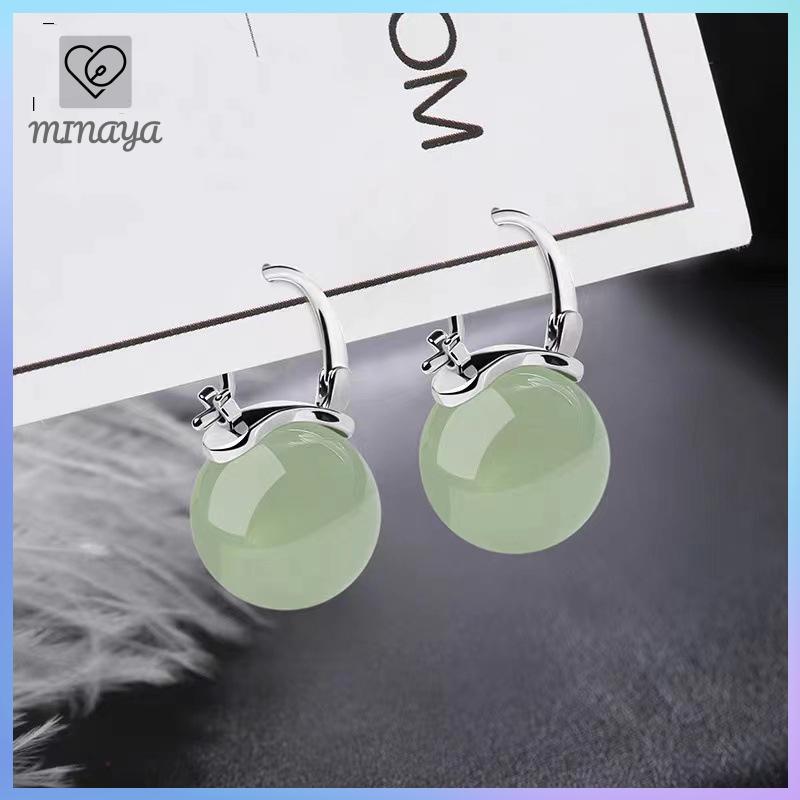 Bông Tai Hạt Ngọc Bích Phong Cách Cổ Xưa, Thời Trang Nhẹ Nhàng - Phụ Kiện Trang Sức Cho Nữ