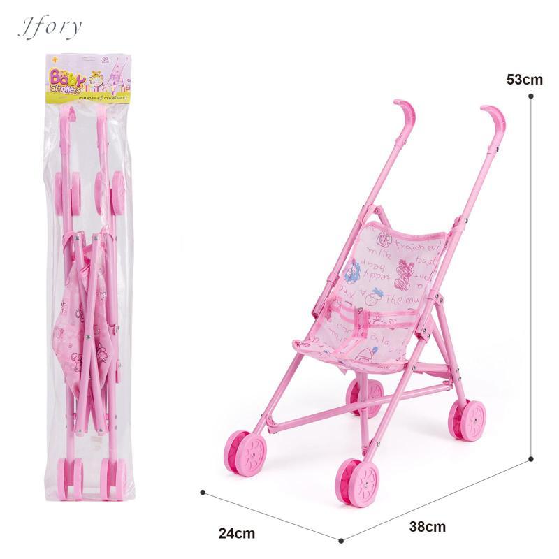 Jfory Trẻ Em Búp Bê Xe Đẩy Đồ Chơi Quà Tặng Sinh Nhật Có Thể Gập Lại Pram Tiết Kiệm Không Gian Giả Vờ Chơi Xe Đẩy Đồ Dùng Tương Tác Cho Bé Gái