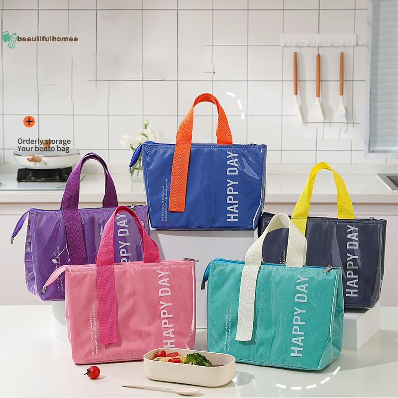 BeautifulHomeA Túi Ăn Trưa Cách Nhiệt PU Chống Thấm Nước Thời Trang Bento Pa Nhôm Lá Cắm Trại Dã Ngoại Túi Cơm Trưa VN
