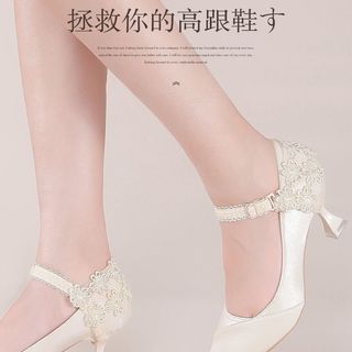 Gót Che Ren Giày Cao Gót Chống Rơi Gót Dụng Cụ Tiện Dụng Mùa Hè Đen Trắng Cố Định Ren-Up Có Thể Điều Chỉnh