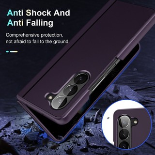 Dành Cho Samsung Galaxy Z Fold 7 6 5 4 3 Siêu Mỏng Mờ Gấp Đứng Ốp Lưng Điện Thoại Cho Galaxy Z Fold7 6 Vỏ Bảo Vệ