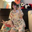 Bộ Đồ Ngủ Crayon Shin-Chan Áo Cardigan Nữ Hoạt Hình Dễ Thương Quần Short Tay Ngắn Hai Mảnh Loungewear Có Thể Mặc Bên Ngoài