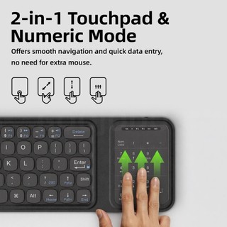 Bàn phím cảm ứng gập Goojodoq, bàn phím di động đa năng, kết nối Bluetooth 3 thiết bị
