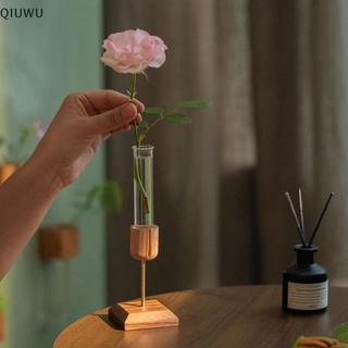 QIUWU Sáng Tạo Nhà Để Bàn Đồ Trang Trí Bình Gỗ Ống Kiểm Tra Thủy Tinh Trong Suốt Cây Thủy Canh Hoa Sắp Xếp.