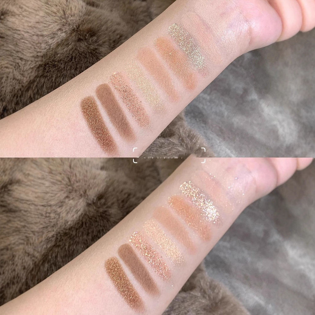 MUGELEEN Áo Len Dệt Kim Phấn Mắt Bảng Màu Đất Mờ Cam Nâu Ngọc Trai Nhấp Nháy Chocolate Chín Màu Phấn Mắt