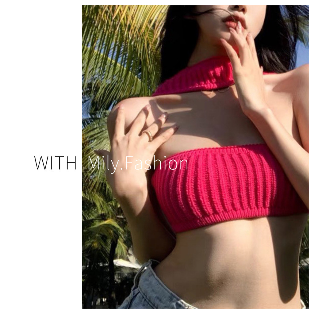 Milyfashion Gợi Cảm Tất Cả Trận Đấu Dây Sling Mùa Hè Ngắn 4 Cách Mặc Chặt Gợi Cảm Nhỏ Ngực Ngắn Top