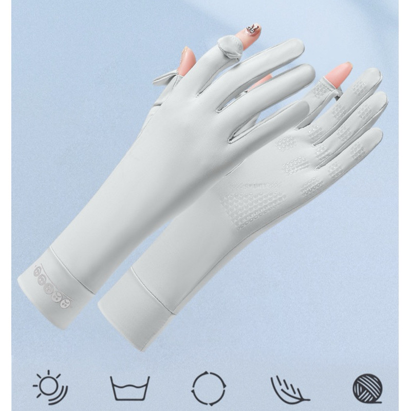 Găng Tay Chống Tia UV Chống Nắng Hở Ngón Chống Trượt Bao Kín Tay Thoáng Khí Lái Xe in hình icon