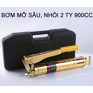Bơm mỡ bò cầm tay 900cc 2 xilanh siêu khoẻ - Dụng cụ bơm mỡ nhồi 2 ty