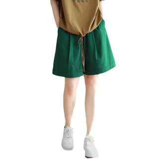 Quần short Nữ cargo ống rộng màu trơn phong cách mùa hè
