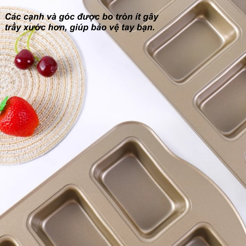 Khuôn Nướng 8 Ô Chống Dính Cao Cấp – Chất Liệu Thép Carbon An Toàn, Dễ Lau Chùi, Chịu Nhiệt Cao