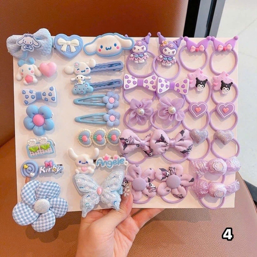 SET 36 MÓN Dây Buộc Tóc Kulomi + Phụ Kiện Tóc Dễ Thương Cho Bé Gái siêu xinh cho nữ