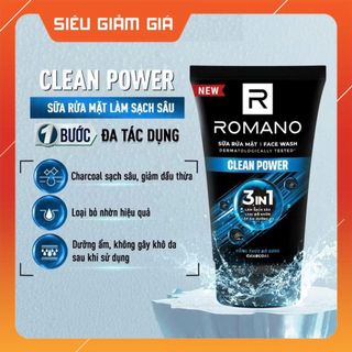 Mua 1 tặng 1 - Sữa rửa mặt Romano đa tác dụng dành cho nam giới 100g tặng 1 chai sữa tắm gội 60g