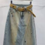 Mùa Hè 2026 Nữ Retro Rác Bùn Nhuộm Đau Khổ Váy Ôm Hơn Eo Cao Cắt Váy Denim Hông Váy Dài