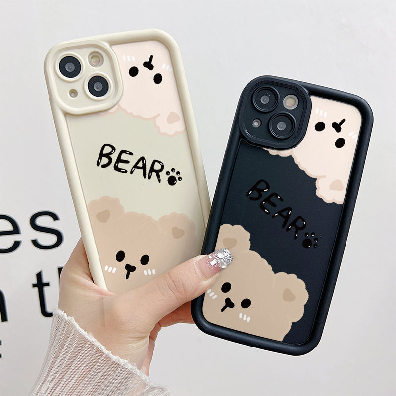 Ốp Lưng Cho Samsung Galaxy A07 A06 A05 A04 A03 A17 A16 A15 A14 A13 A25 A23 A22 A35 A33 A32 A31 A56 A55 A52 A51 A50 Chống Rơi Thiên Thần Thiết Kế Mắt Họa Tiết Gấu Dễ Thương JGS008