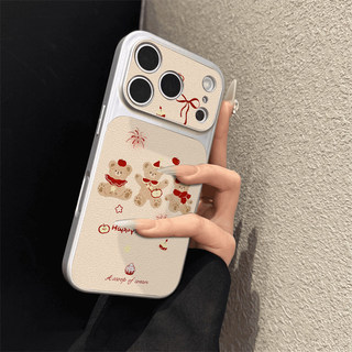 Pháo Hoa Gấu Thích Hợp Cho iPhone17promax Vỏ Điện Thoại 16pro Phong Cách Mới 15pro Niche 16 Da