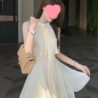 Đầm Voan Cổ Yếm Siêu Nữ Tính – Váy Xòe Mặc Lên Cực Kỳ Duyên Dáng,Phong Cách Hàn Quốc