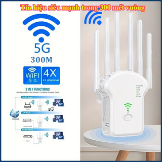 ✔Kích wifi 6 râu 5G công suất 1200Mbps 2.4G 300Mbps Mở rộng sóng router phát wifi xuyên tường mạnh