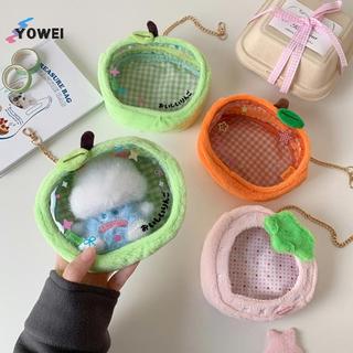 YOWEI 1 Cái Dễ Thương Trang Trí Xanh Lưu Trữ Túi Búp Bê Hình Túi Trưng Bày Kawaii Hoạt Hình Dâu Tây Sang Trọng Túi Trong Suốt Mặt Dây Chuyền Cô Gái Quà Tặng VN