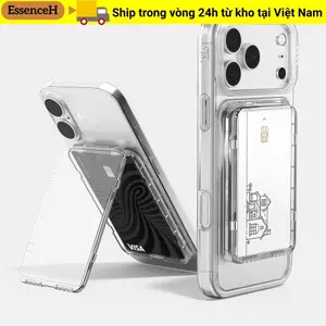 ESSENCEH Dành Cho Túi Đựng Thẻ MagSafe, Hộp Đựng Thẻ Từ Tính Siêu Mỏng Chống Sốc, Điện Thoại Ví Nhẹ Trong Suốt Có Thể Tháo Rời Cho 17 / 16 / 15 / 14 / 13 / 12