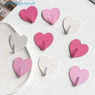 Unewtyu 5 Cái Móc Treo Tường Tự Dính Hình Trái Tim, Thép Không Gỉ, Treo Quần Áo Khăn, Móc Chìa Khóa, Trang Trí Phòng