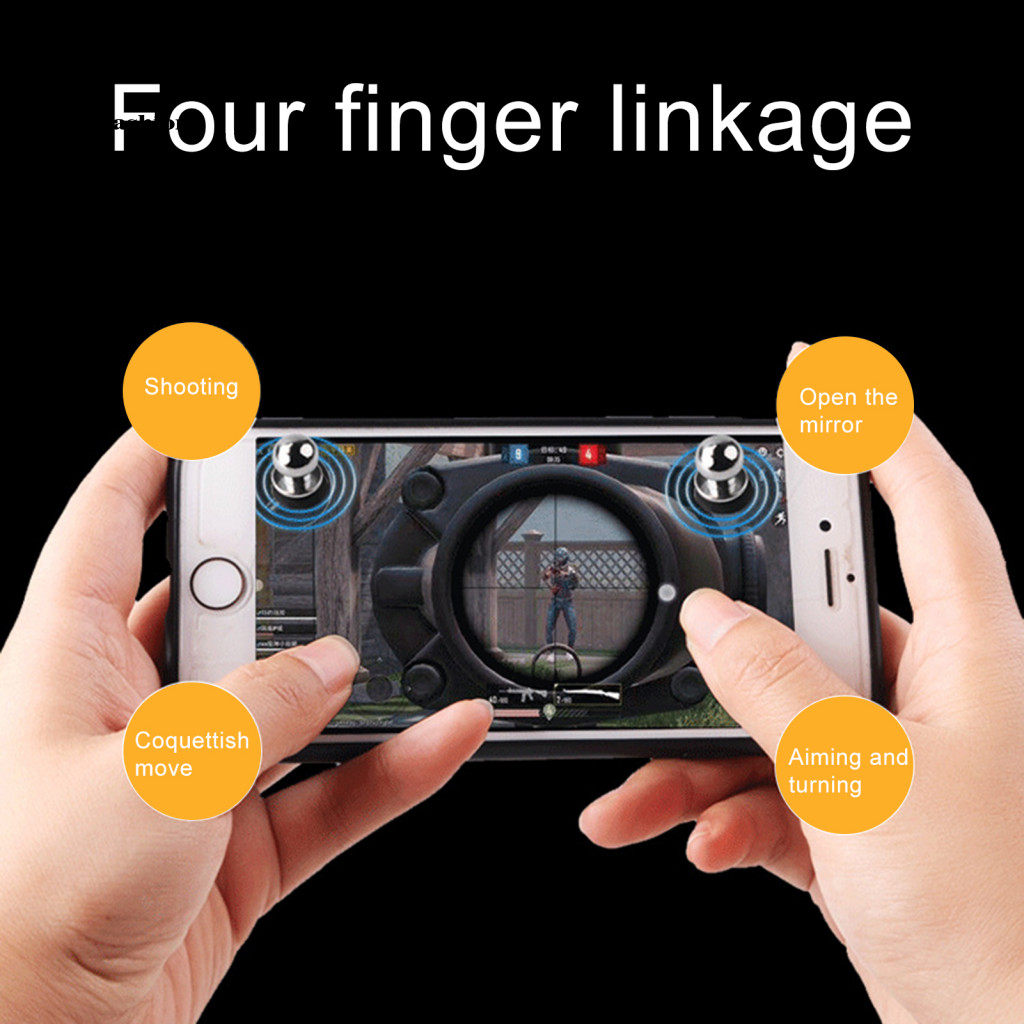 < CarFashion > 2 Chiếc Tay Cầm Chơi Game Liên Kết Bốn Ngón Tay Kích Hoạt Trò Chơi Điện Thoại Di Động Mục Tiêu Nút Lửa
