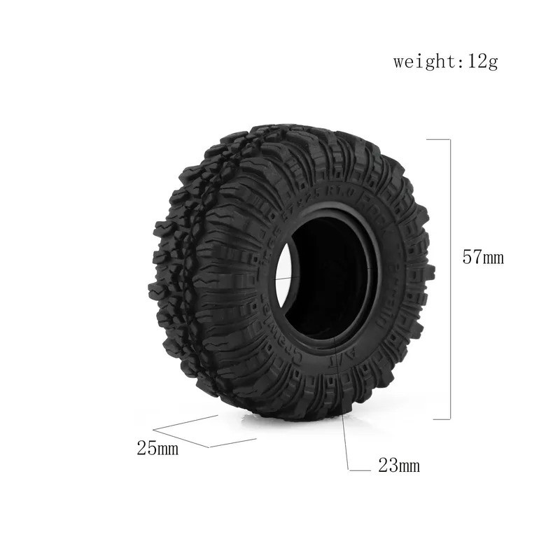 4 57mm 1.0 "Bánh Xe Cao Su Mềm Lốp Bùn Lốp Cho 1 / 18 1 / 24 RC Xe Bánh Xích Trục SCX24 Bronco AX24 TRX4M FMS FCX24 Enduro24