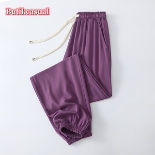 Phụ Nữ rayon Túi Quần Xuân Hè Rời Quần Mới Quần Mỏng Đa Năng Chân Quần