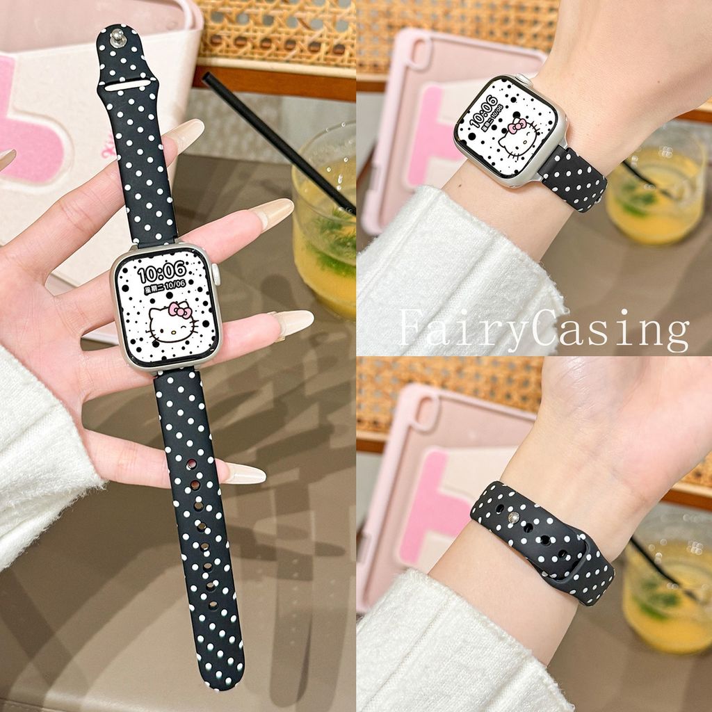 Dây đeo silicon chấm bi cho Apple Watch S11 46 42 45 44 40 41 38mm Vòng tay iwatch Series 11 10 8 7 Se 5 6 9 49mm Band
