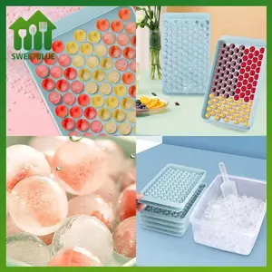 SWEET Mini Ice Cube Khay 104 Lỗ Tròn Đá Bóng Khuôn Nhỏ Nghiền Đá Khay Để Làm Lạnh Đồ Uống Cà Phê Nước ép Dụng Cụ Silicona BPA Free n
