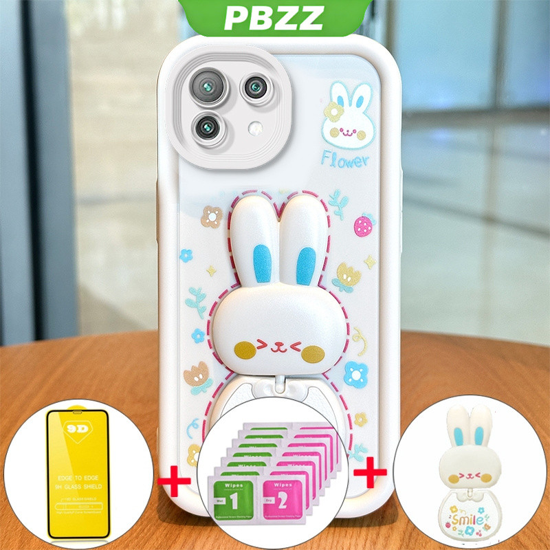 Ốp Lưng Cho Xiaomi 11 12 15 14 13 Ultra Mi 15 14 Pro 12t 11t 14T 13T Pro 5g 11 12 lite Vỏ Điện Thoại Chống Sốc Thiết Kế Mới Thỏ Thẩm Mỹ Có Giá Đỡ Và Phim Mềm JTMCETZJ01