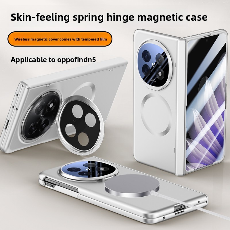 Dành Cho OPPO Find N5 Find N 5 Với Kính Cường Lực Riêng Tư Flim Full Vỏ Điện Thoại Lò Xo Bản Lề Giá Đỡ Camera Bảo Vệ