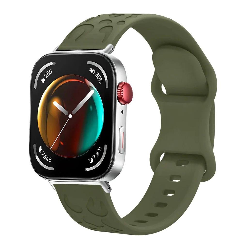 Dây đeo khắc da báo cho Huawei Watch Fit 5 / Fit 5 Pro / Fit 4 Pro dây đeo đồng hồ thể thao cho Watch Fit 4 / Fit 3 phụ kiện vòng tay silicon