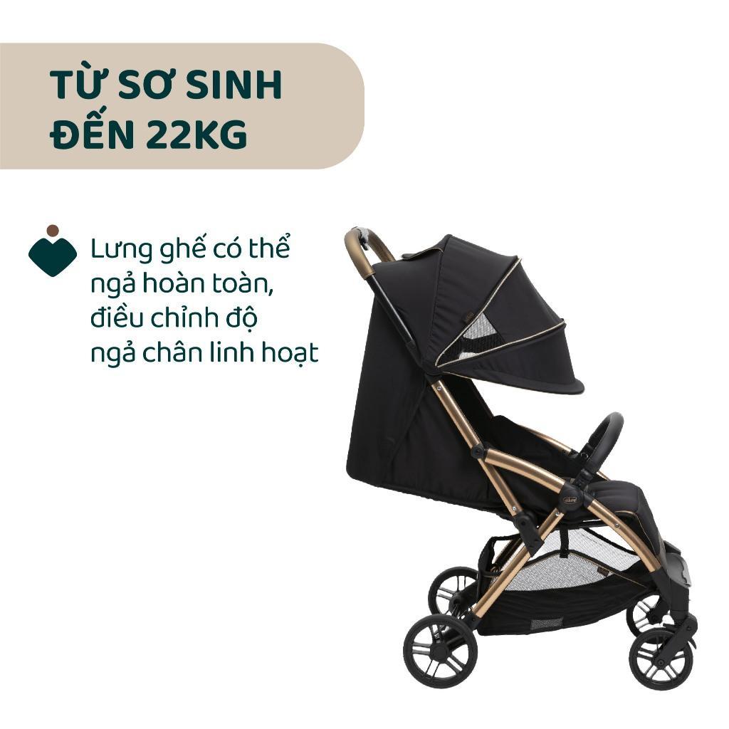 Xe đẩy gấp gọn tự động Chicco Goody Primo màu Đồng ánh kim/ Bạc ánh kim