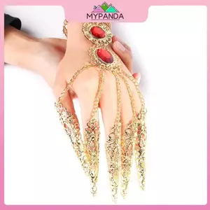 MYPANDA Phụ kiện trang sức Vòng tay ngón tay Vòng tay múa bụng pha lê Vòng tay trang sức Phụ kiện khiêu vũ Ấn Độ.