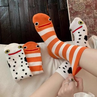 3 Đôi Funny Garden Eel Soft Cotton Mid Tube Tất dành cho cha mẹ và con cái Tất trẻ em