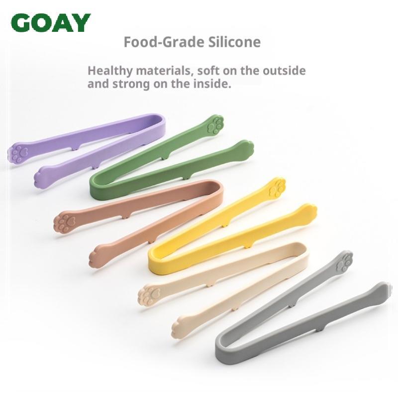 GOAY Sáng Tạo Mèo Nhật Bản Paw Shape Silicone Mini Sna Kẹp Thực Phẩm Chống Trơn Trượt Tay Cầm BBQ Bánh Mì Đá Viên Kẹp Phụ Kiện Nhà Bếp VN